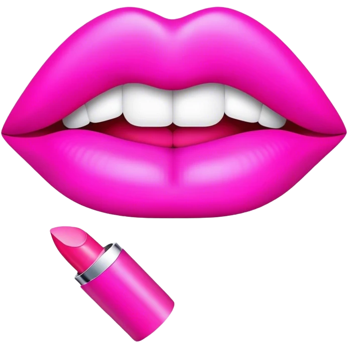 Neon lips emoji