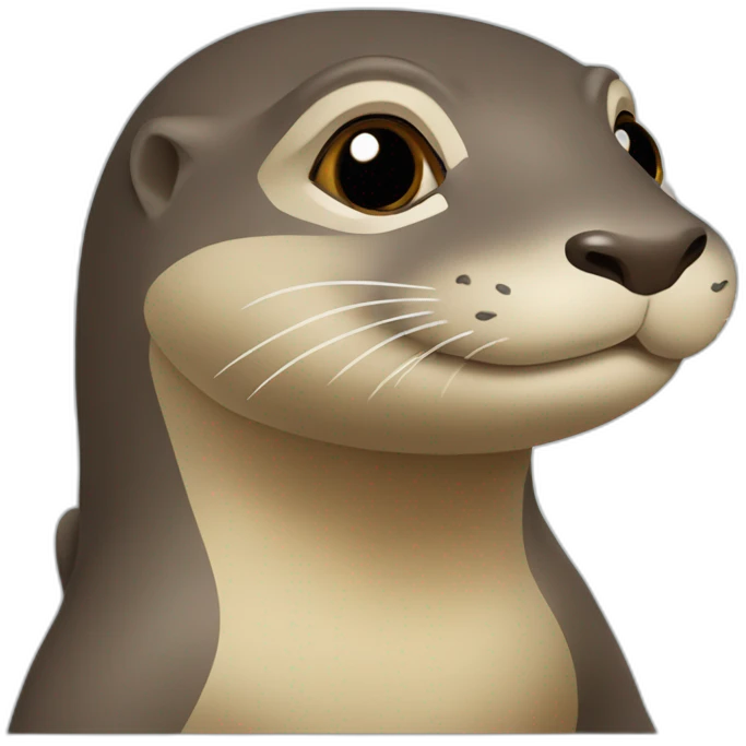 Une loutre sur une tortue emoji