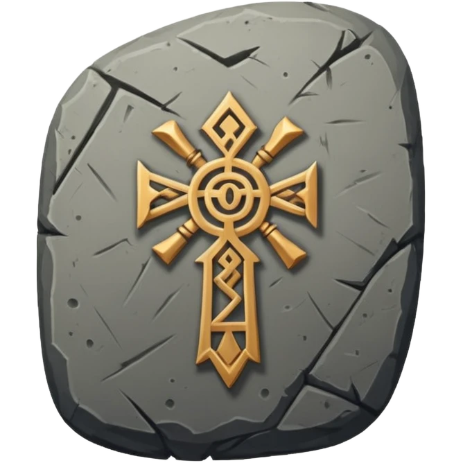 rune stone with mystical symbols emoji