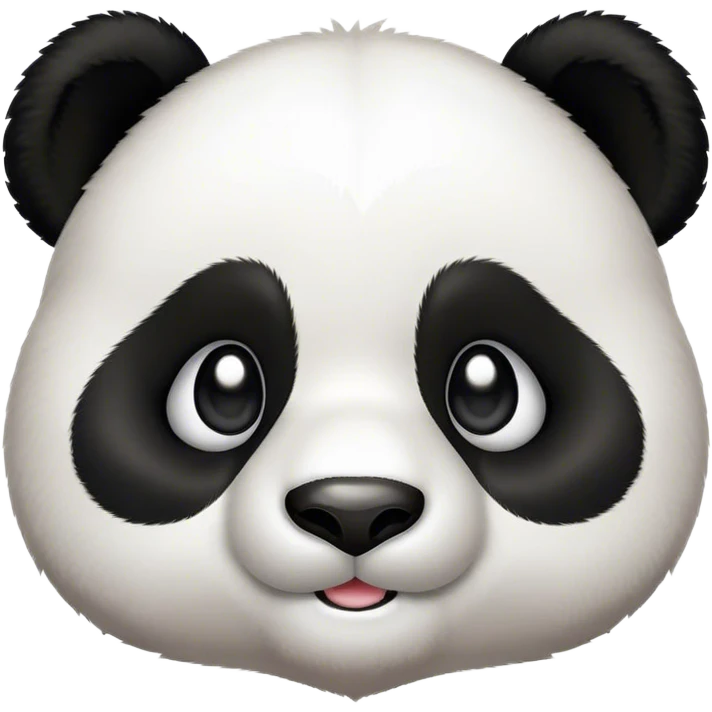 Cinematic Cute Panda Portrait Emoji, Head tilted playfully and inquisitively, featuring a fluffy, contrasting Fur of black and white with a charming expression and round, sparkling eyes filled with curiosity, Simplified yet irresistibly adorable features, highly detailed, glowing with a warm, friendly glow, high shine, affectionate and playful, stylized with a touch of bamboo whimsy, bright and endearing, soft glowing outline, capturing the essence of a mischievous yet loving panda, so playful it feels like it could roll out of the screen and into your arms! emoji