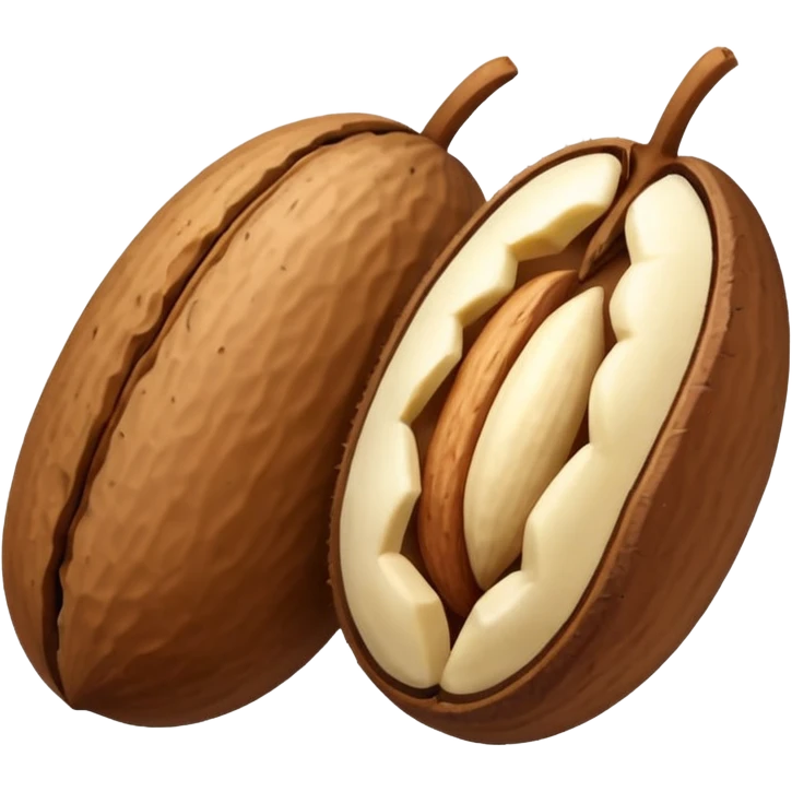 two brazil nut seeds without peel emoji