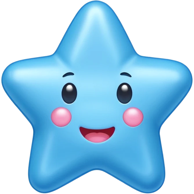 Blue bubblegum shaped as a star emoji