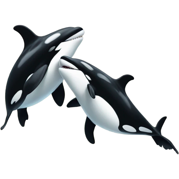 two orcas jumping emoji