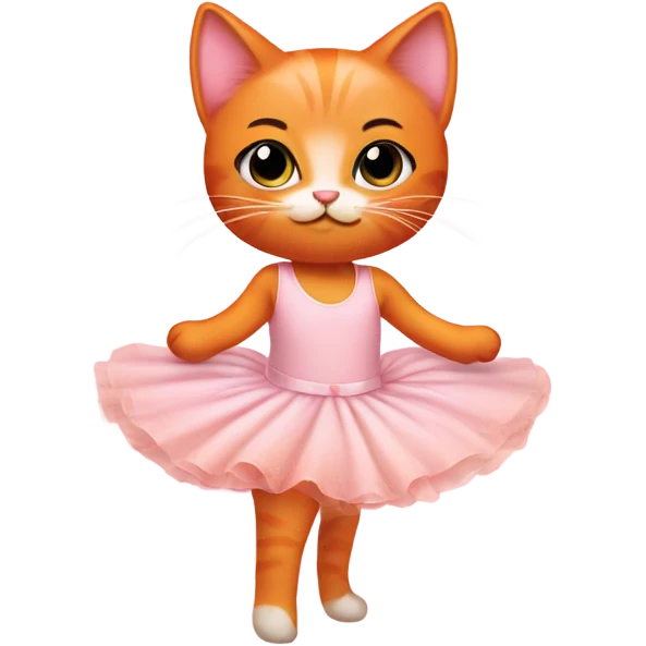 Orange kitten in a soft pink ballet dress emoji