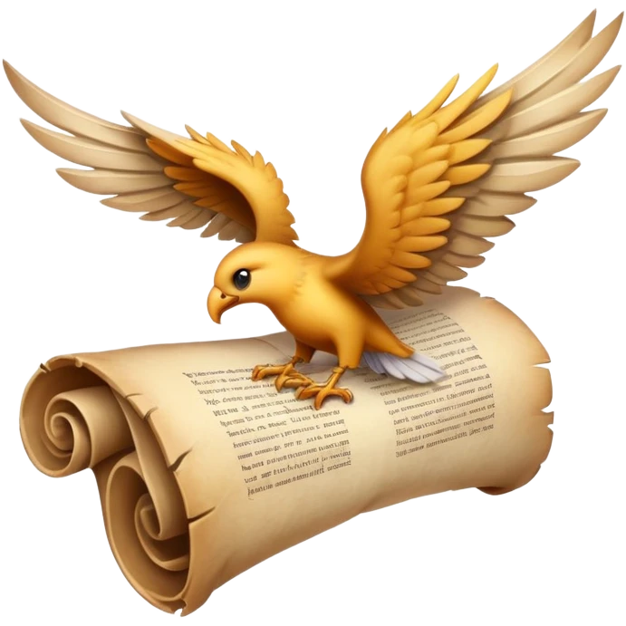 scroll with wings emoji