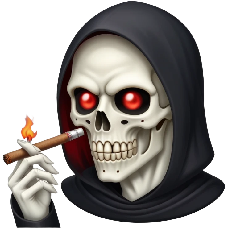 grim reaper face smoking weed emoji