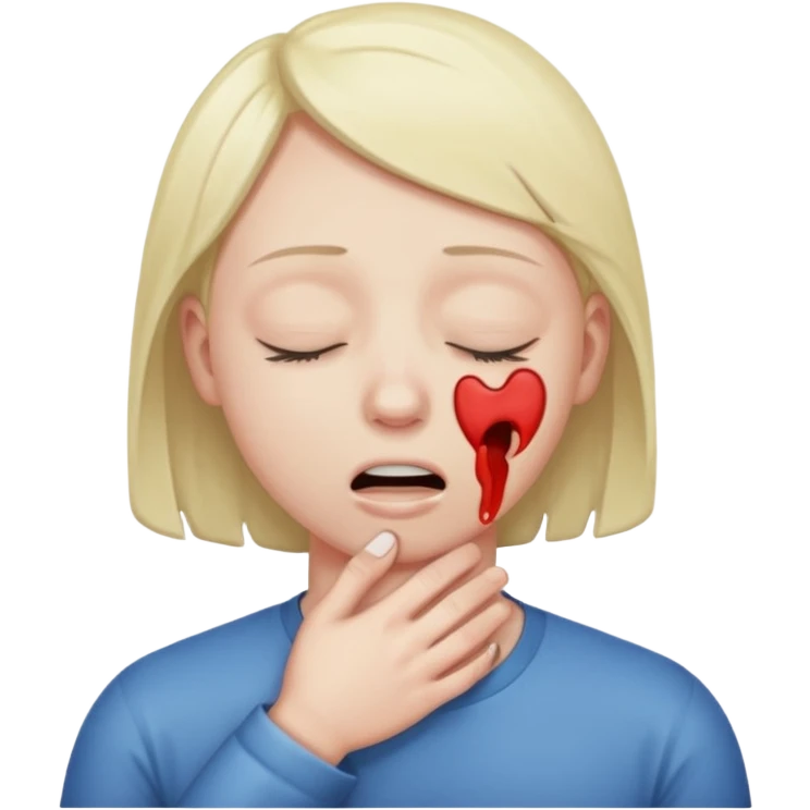 someone fake chocking themselves with eye closed  emoji