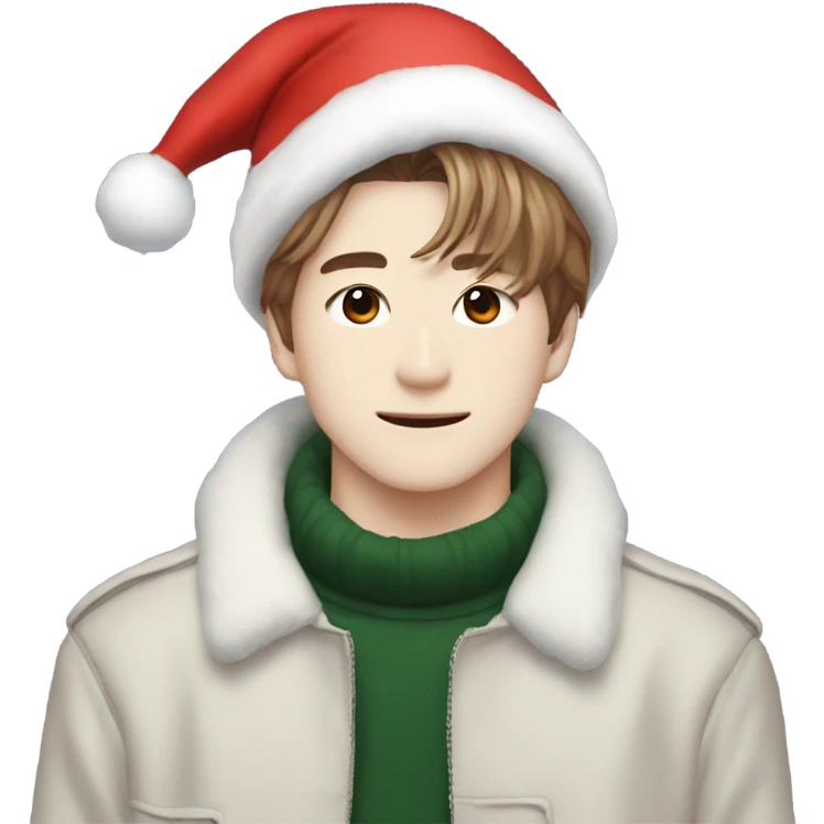 Jaehyun from NCT 127 wearing a Santa hat emoji
