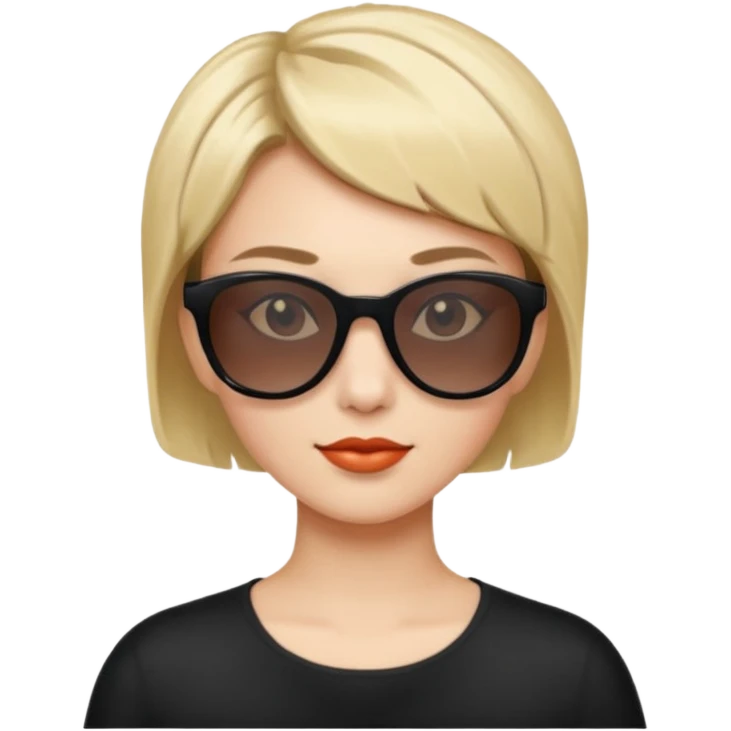Women short hair sunglasses emoji