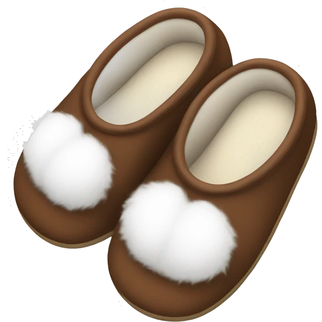 brown slippers that have white fluffy parts emoji