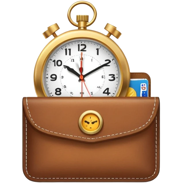 wallet and clock side by side emoji