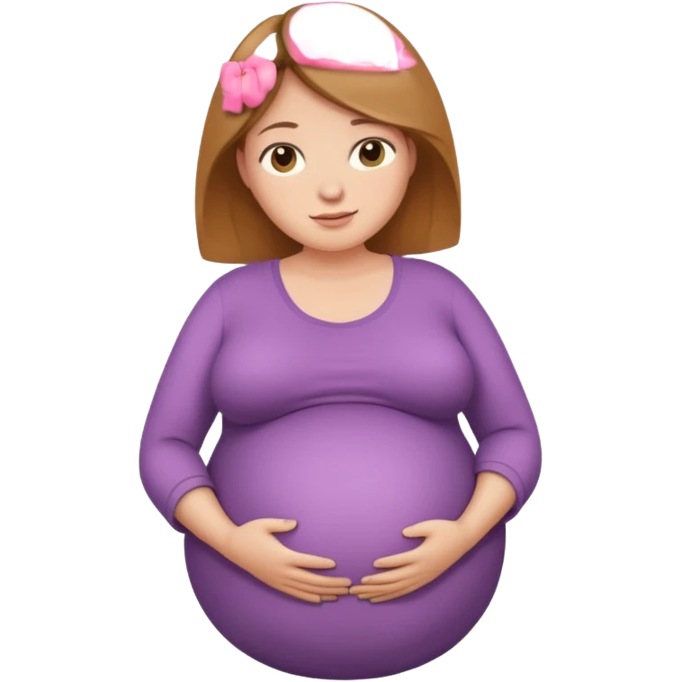 very heavily pregnant overdue woman with super  huge round belly emoji