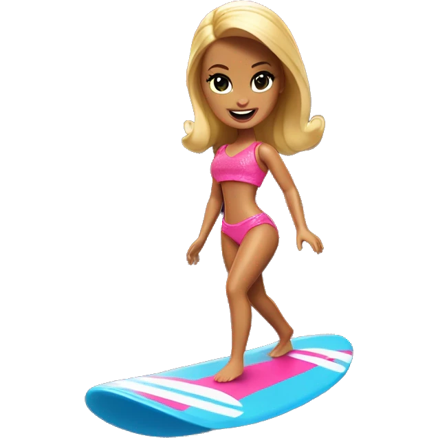 A Barbie surfing on Lava emoji