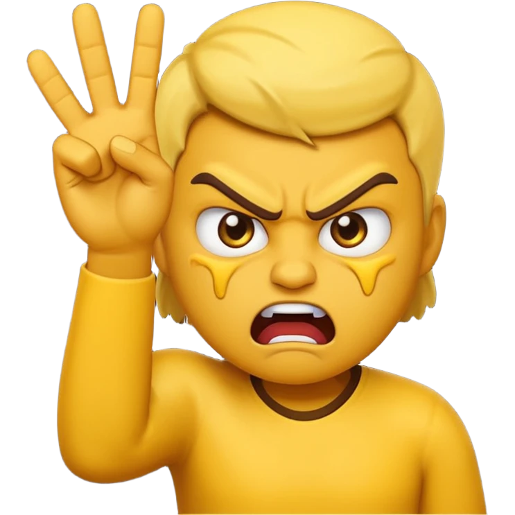 angry emoji with angry hand sign emoji