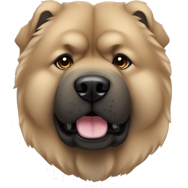 Beige grey chow-chow black muzzle emoji