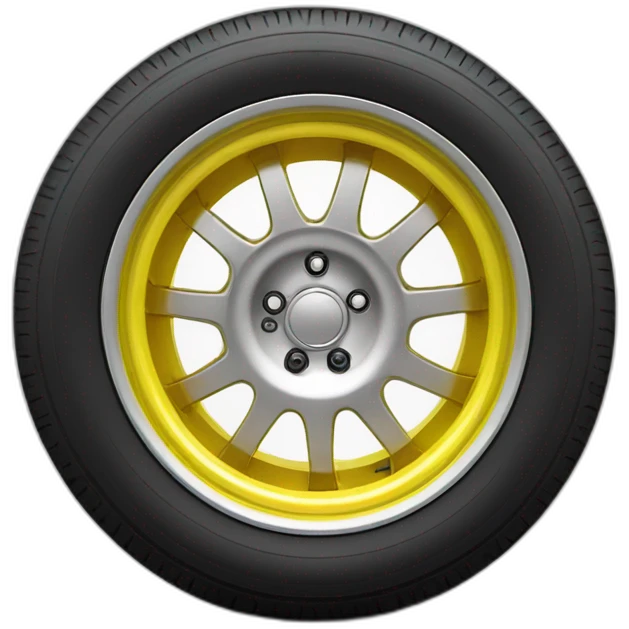 Wheel auto réalistic yellow With logo G emoji