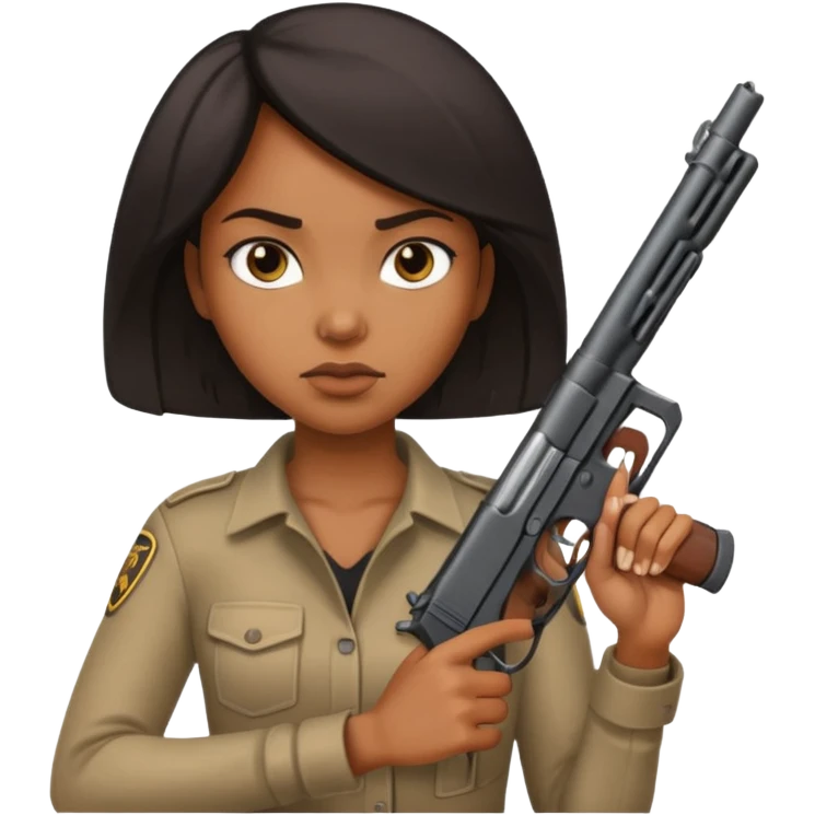 A sexy black female with a gun emoji