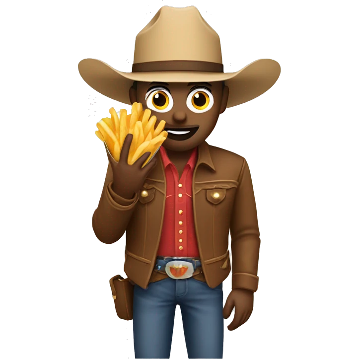 cowboy eating fries emoji