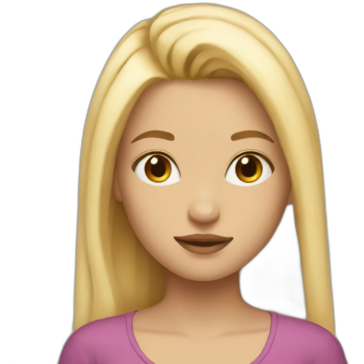 Girl with long strait blonde hair emoji