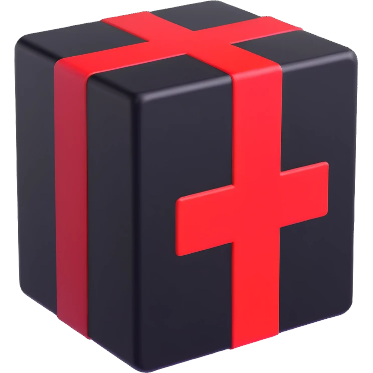 A black box glowing a Red X emoji