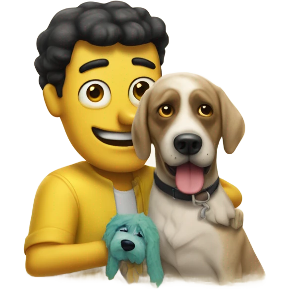 Bob esponja con un perro emoji