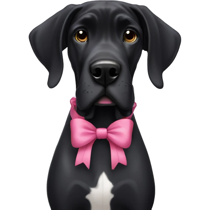 black great dane with bow emoji