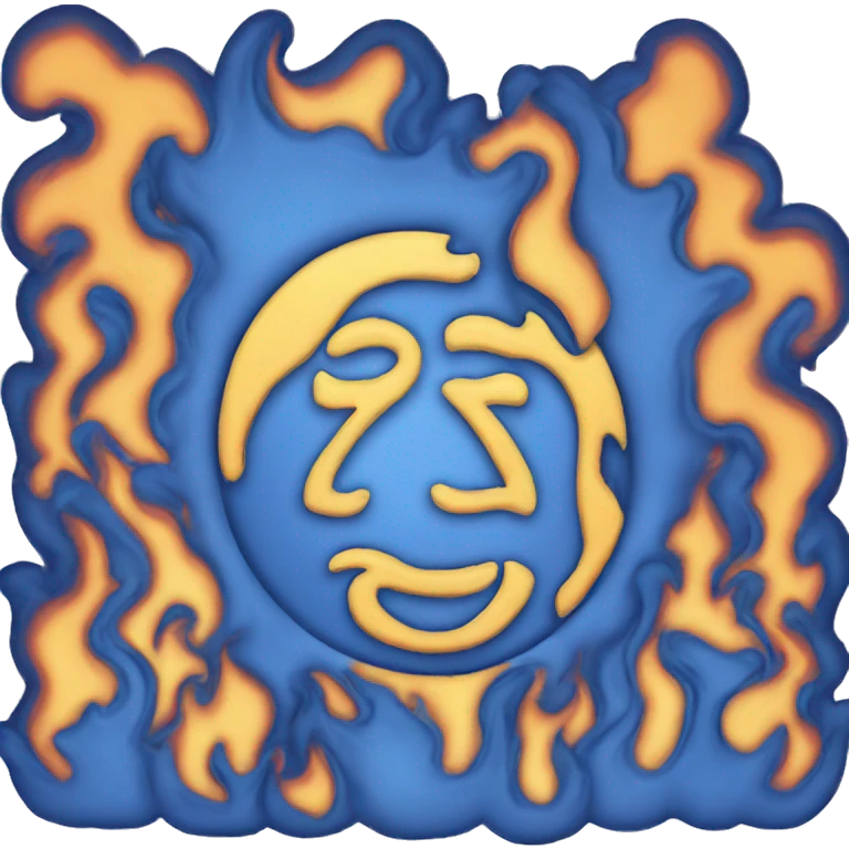 blue capital A with flames emoji