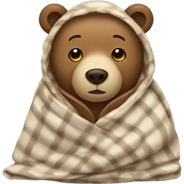 bear cozy in blanket emoji
