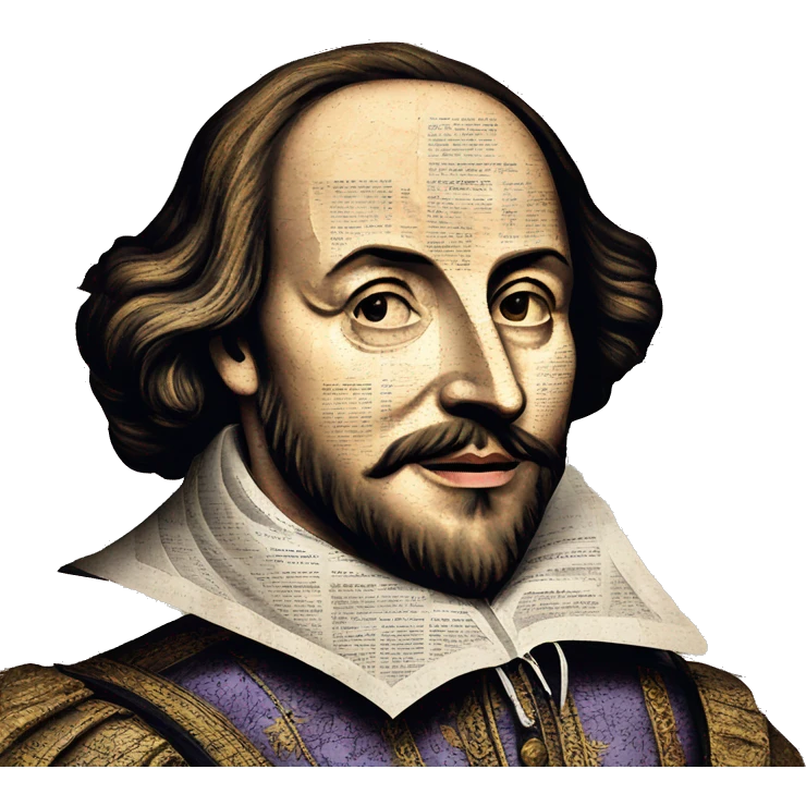 Shakespeare made of newspaper cuttings 420 roses flowers emoji