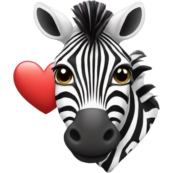 heart with zebra emoji
