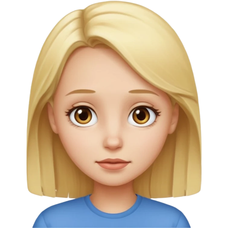 An emoji of a blond girl with a VERY VERY VERY big forehead emoji