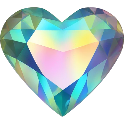 Heart shaped 56-carat iridescent diamond emoji