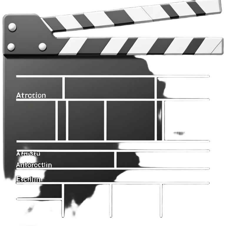 purest abstraction of film slate, two intersecting lines only, absolute minimal emoji