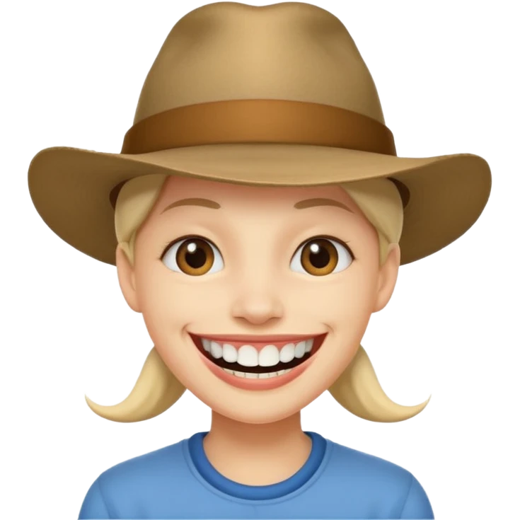 Şapkalı dişlek gülüş  emoji