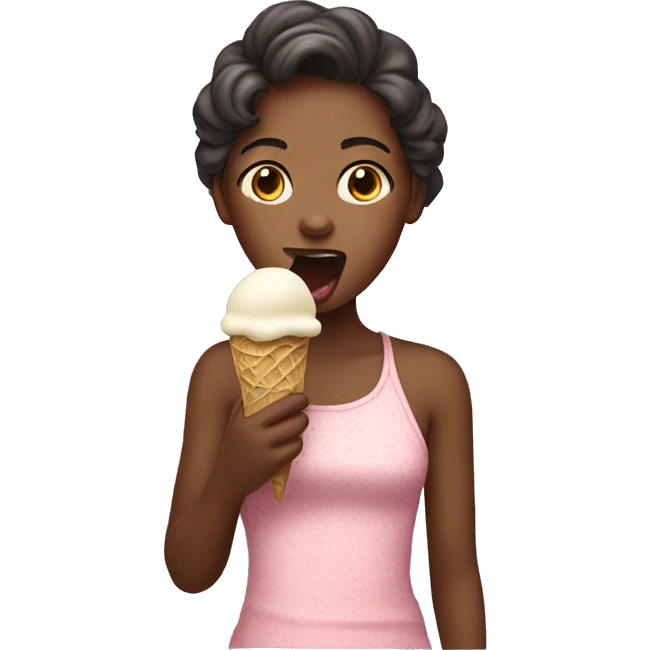 Girl eating ice cream emoji