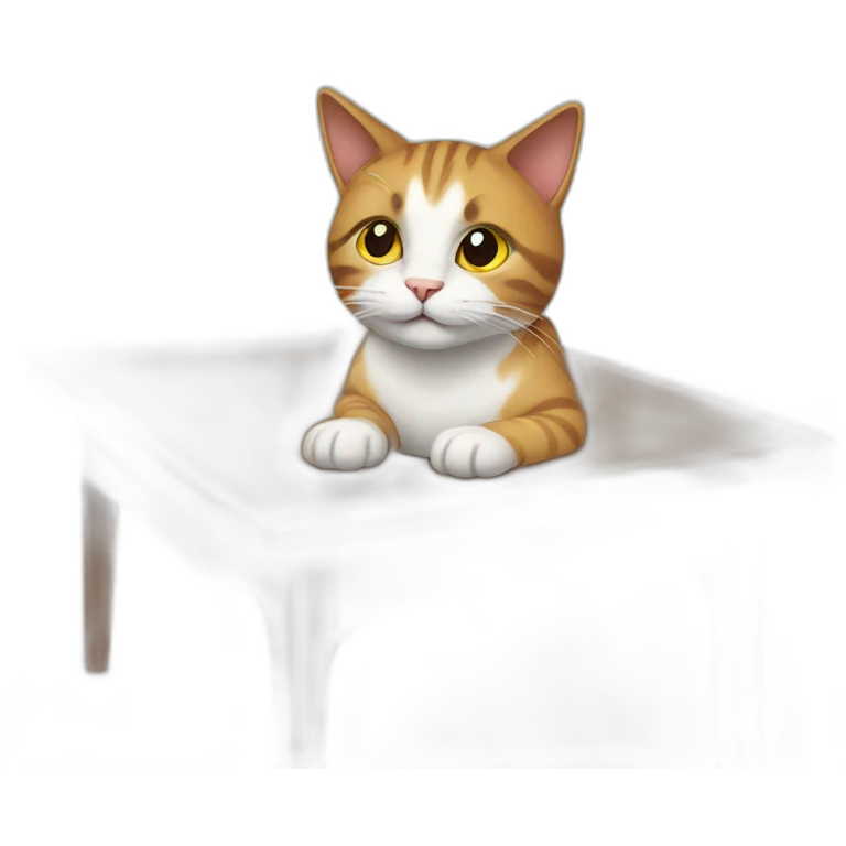 Cat on table  emoji