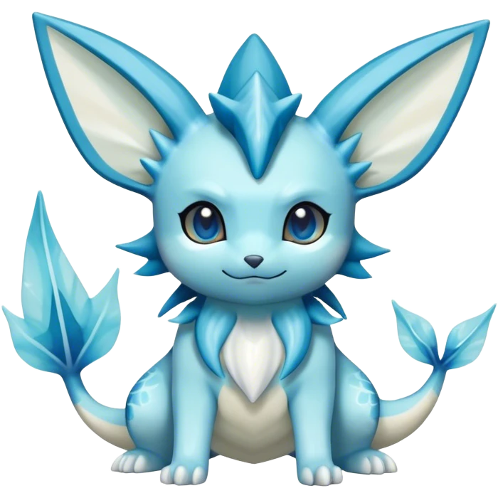 Kawaii Vaporeon-Glaceon-Pokemon full body emoji