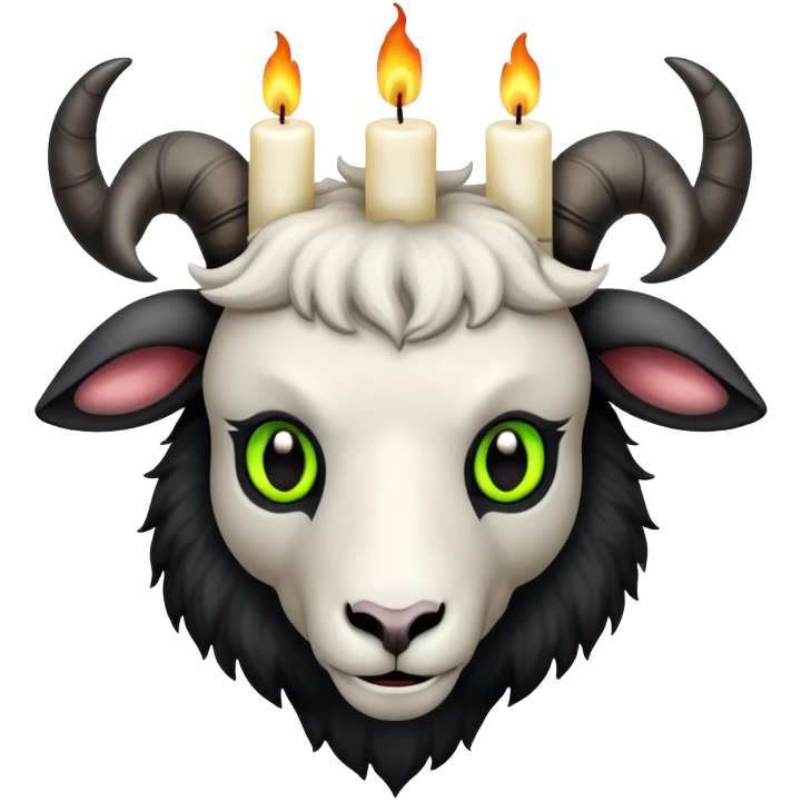 belphegor, demon sheep with ten eyes and a candle on its head emoji