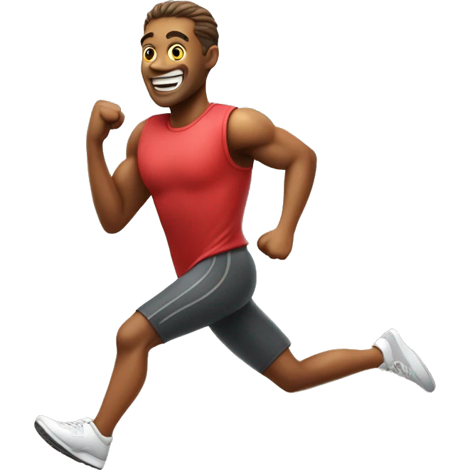 Design an emoji of a person running with a big heart in his back. Capture the joy of cardio exercise emoji