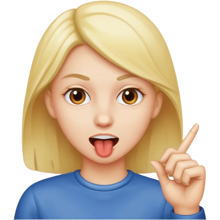 Emoji biting her pointer finger emoji