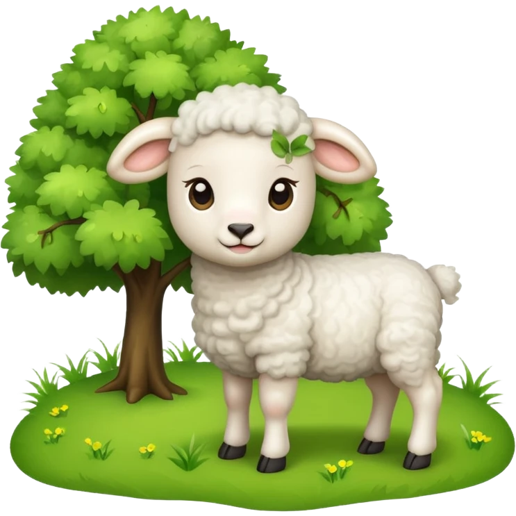 Lamb under tree emoji