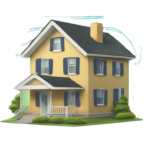 house with radio waves all around it radiation emf emoji