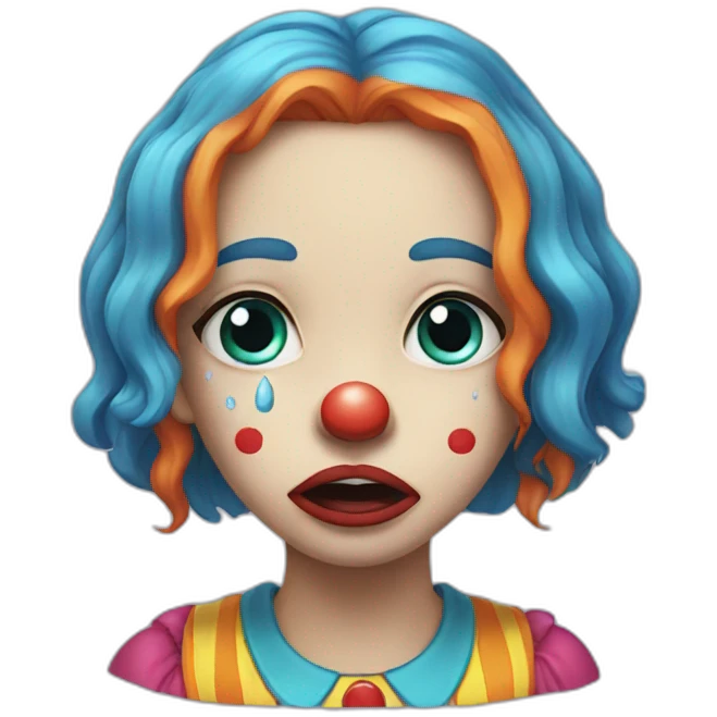 Crying clown girl emoji