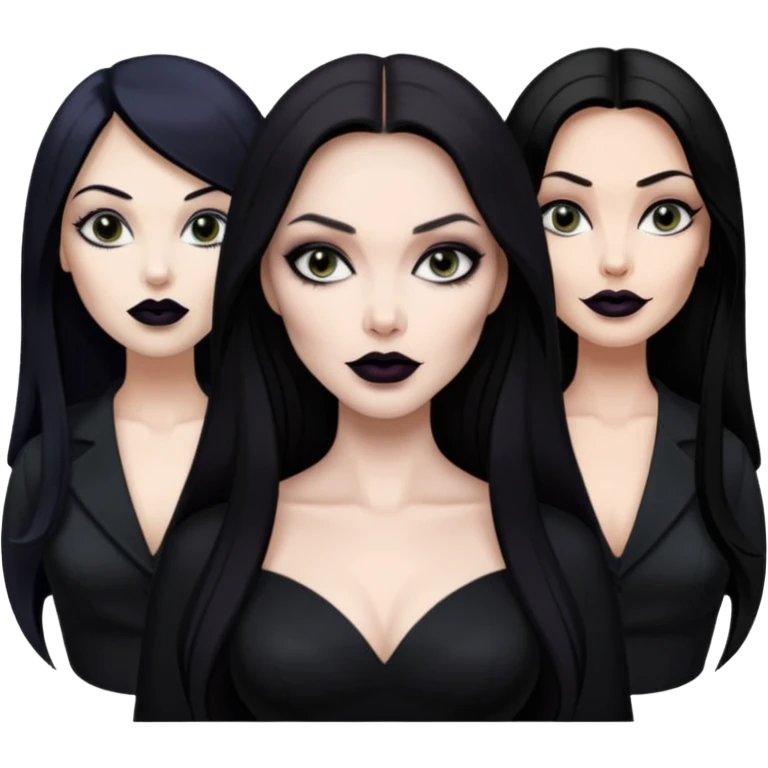 “Emoji girl, femme fatale, tomie vibes, morticia adams vibes, anglina jolie, and megan fox emoji