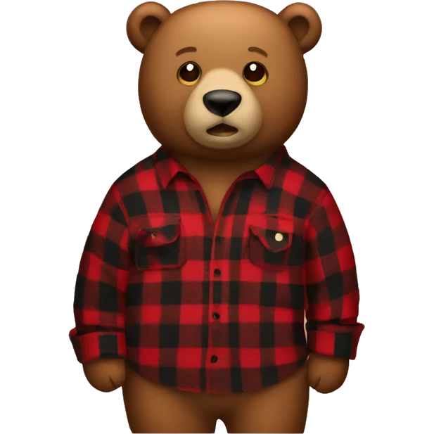 Big bear in a Buffalo plaid flannel shirt  emoji