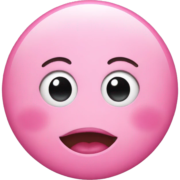 Pink smiley face pink lips  emoji