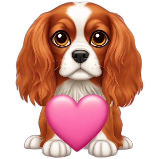 cavalier king charles spaniel valentines day emoji