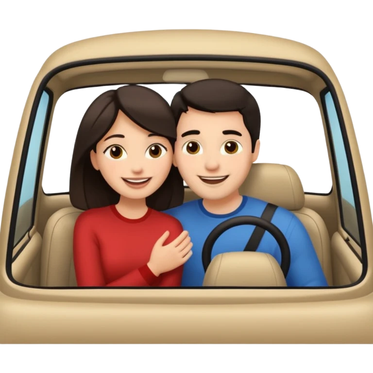 couple making out inside car  emoji