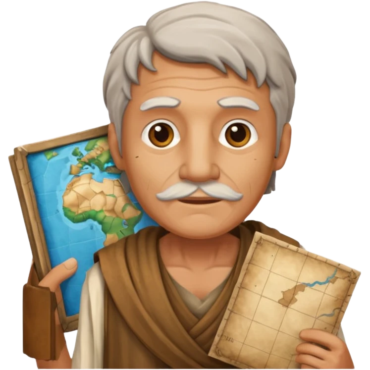 Ancient man with map  emoji
