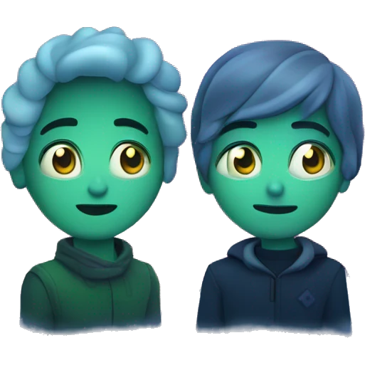 dos personas viendo una Aurora boreal  emoji